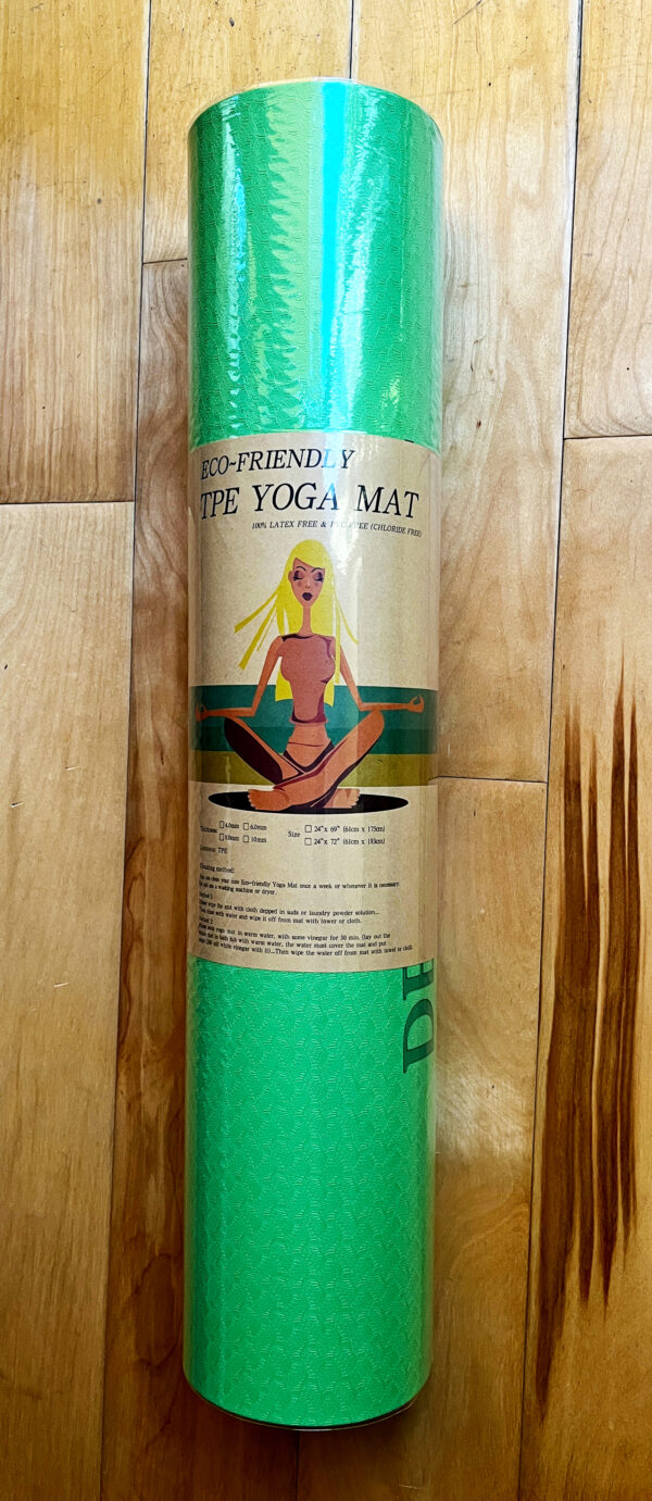 Yoga Mat with the Deep Tissue Roller logo